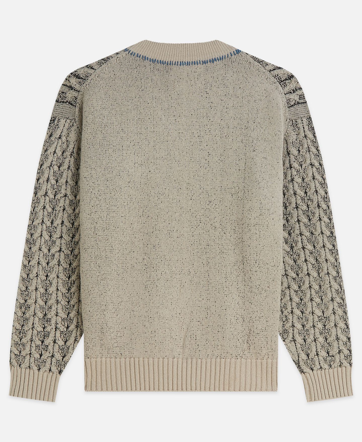 Мужской пуловер Scotch & Soda косой вязки с V-образным вырезом из смеси шерсти, цвет: Чистый меланжевый — фото 5