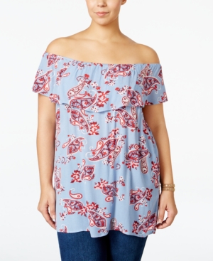 UPC 706257000014 product image for Style & Co. Plus Size Off-The-Shoulder Paisley-Print Top, Only at Macy's | upcitemdb.com