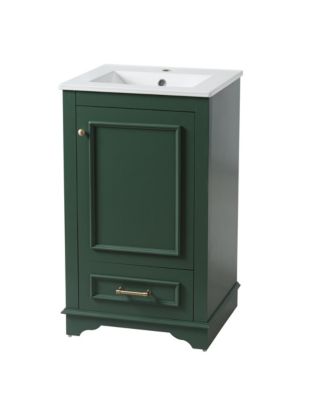 20 Inch Bathroom Vanity with Ceramic Sink One Drawer Freestanding Soft Close Door Adjustable Shelf Modern Style