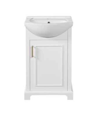 20 Inch French Style Bathroom Vanity with Ceramic Sink Freestanding Soft Close Door Bulged Basin