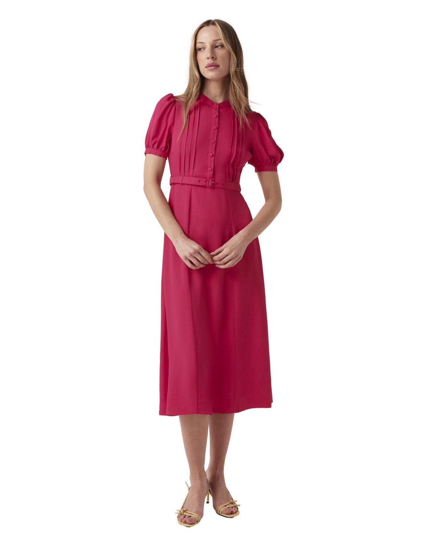 Women's Francis Puff Sleeve Pleated Midi Dress