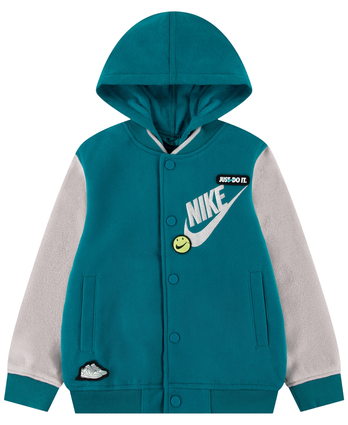 Nike Little Boys Hooded Varsity Jacket - Bright Spruce