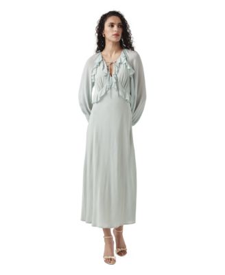 Women's Naomi V-Neck Long-Sleeve Midi Dress