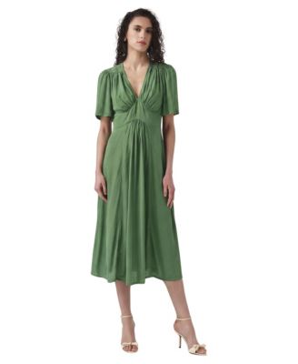 Women's Rosalie Angel Sleeve V-Neck Midi Dress