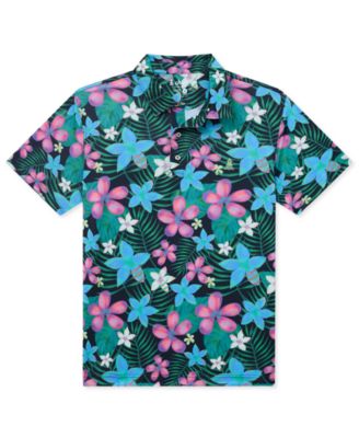 Men's Cosmoblossom Stretch Floral-Print Polo Shirt