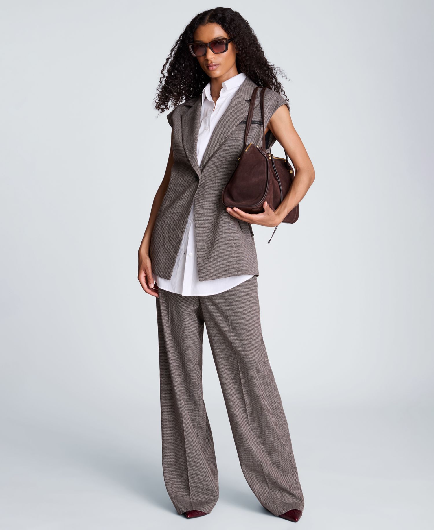 Women's High-Waisted Wide-Leg Slash-Pocket Pants