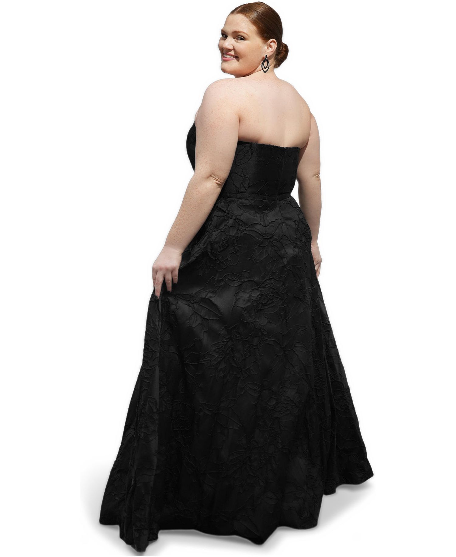 Plus Size Celebrate in Style Strapless Sweetheart Jacquard Formal Dress