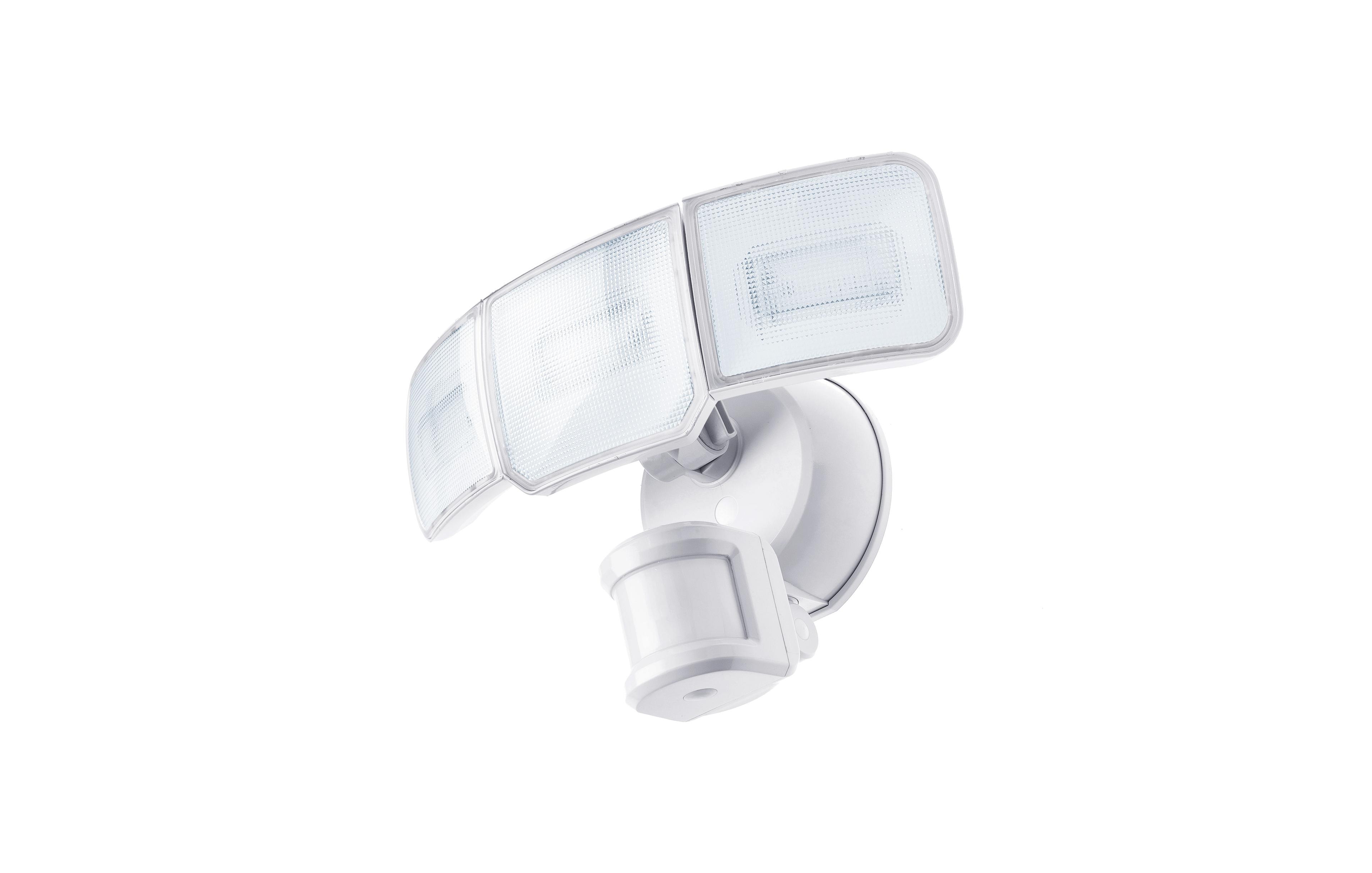 Home Zone Living Secure 3500-Lumen Smart Led Flood Light, 3 Heads, Motion Sensor and Adjustable Color Temperature