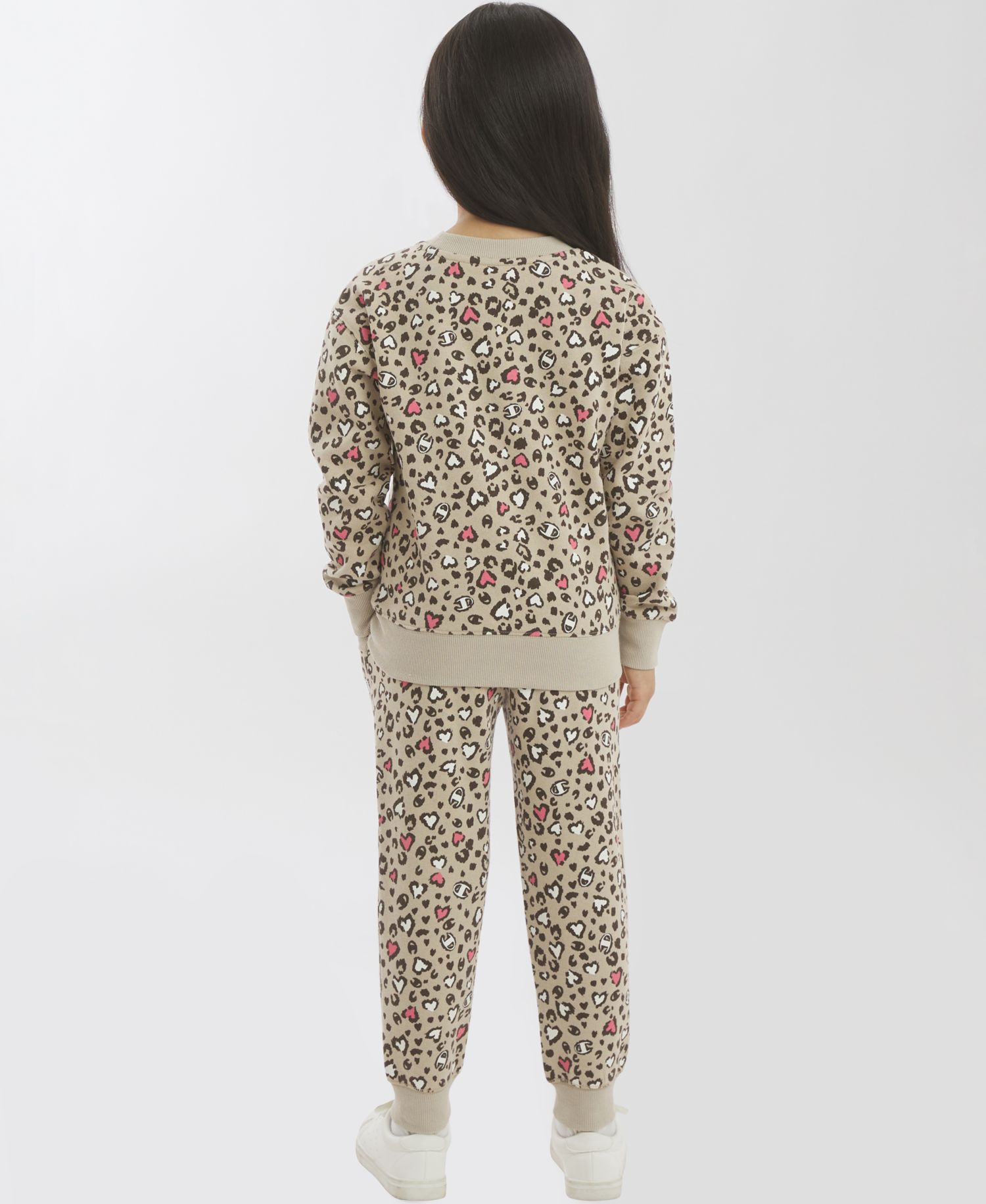 Girls' 4-6X Leopard-Print Sweatshirt and Joggers, 2-Piece Set