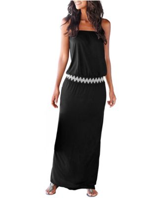 Women's Bandeau Maxi Elastic-Waist Dress