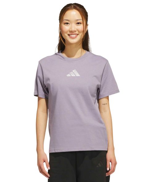 Женская футболка adidas Logo Graphic Crewneck, цвет: Сланцевый
