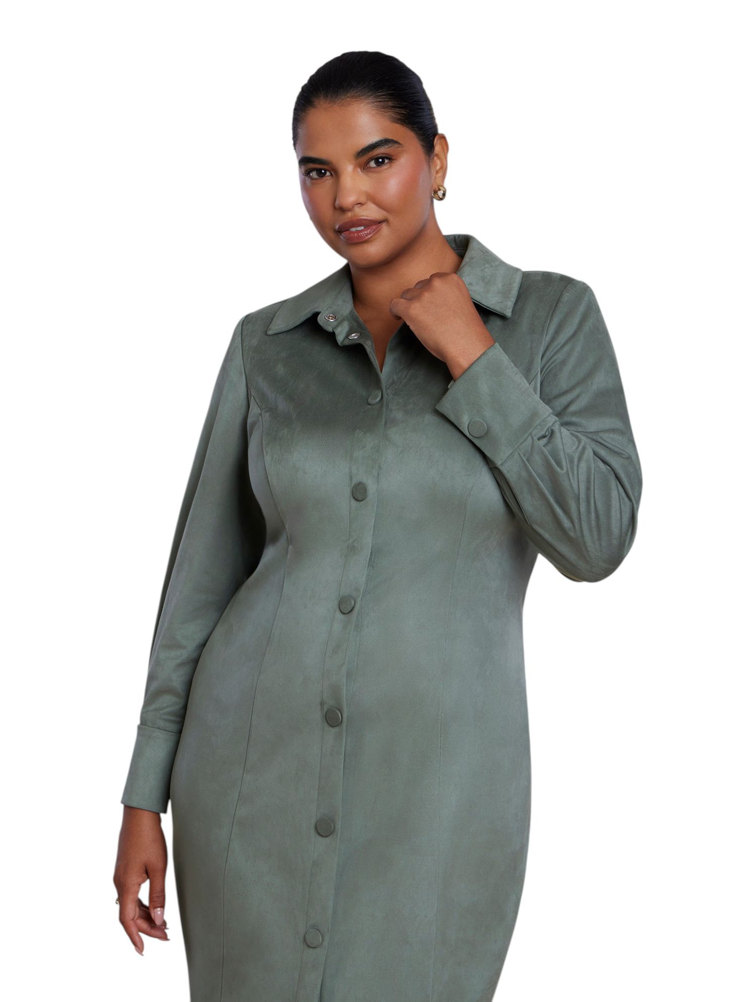 Women's Suede Shirt Dress
