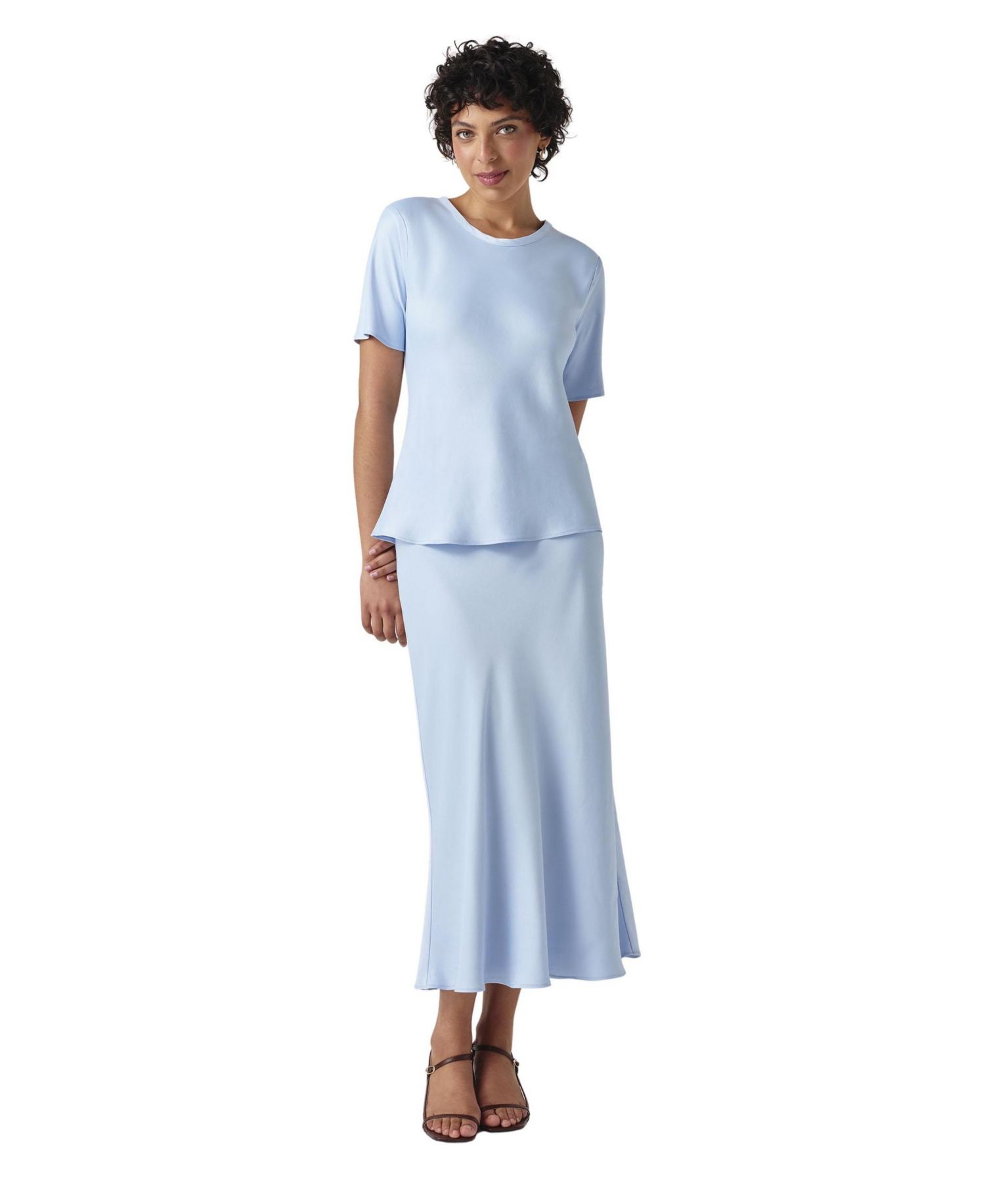 Women's Ria Short-Sleeve Satin Top