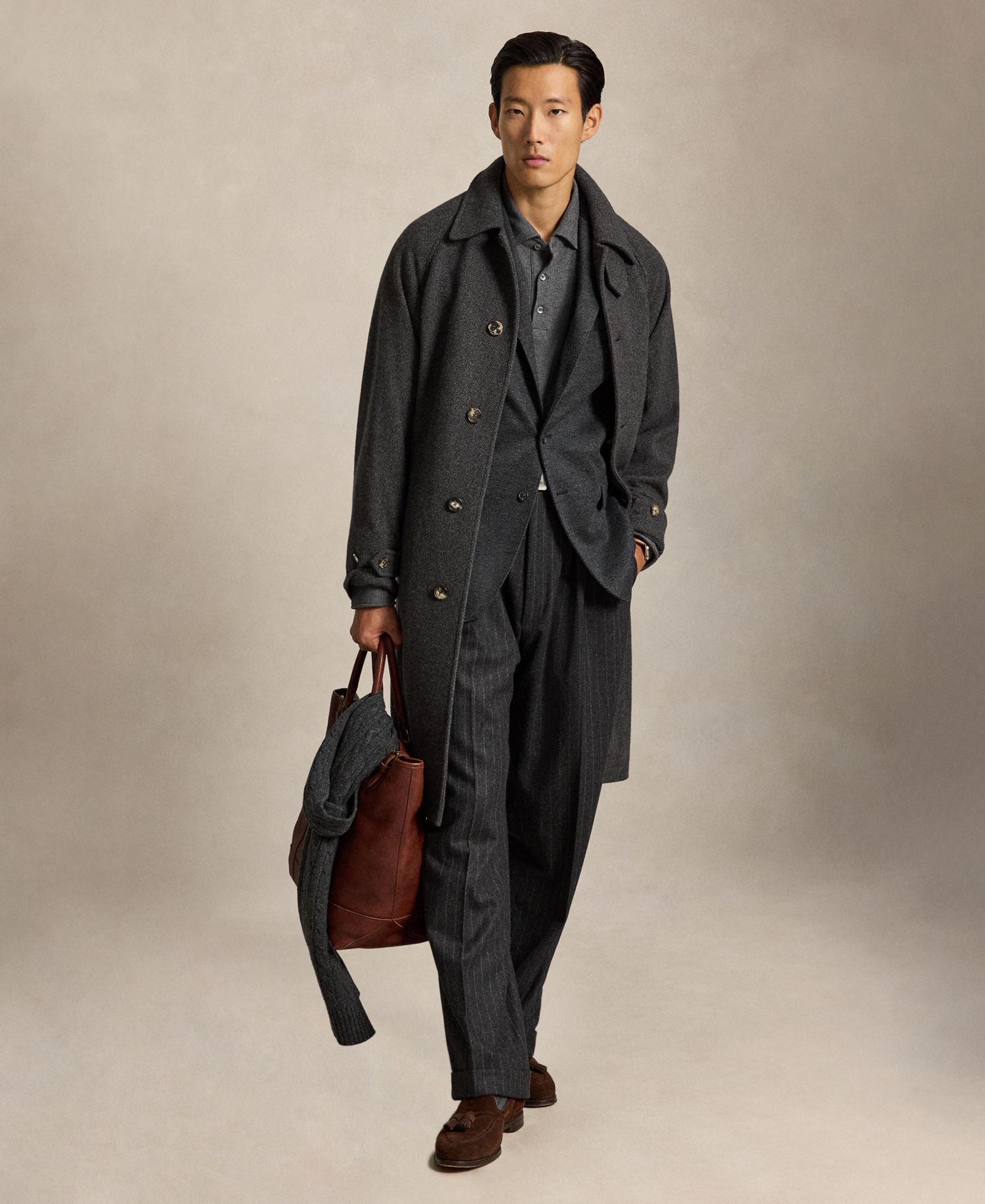 Men's Polo Soft Modern-Fit Knit Broken-Twill Suit Jacket