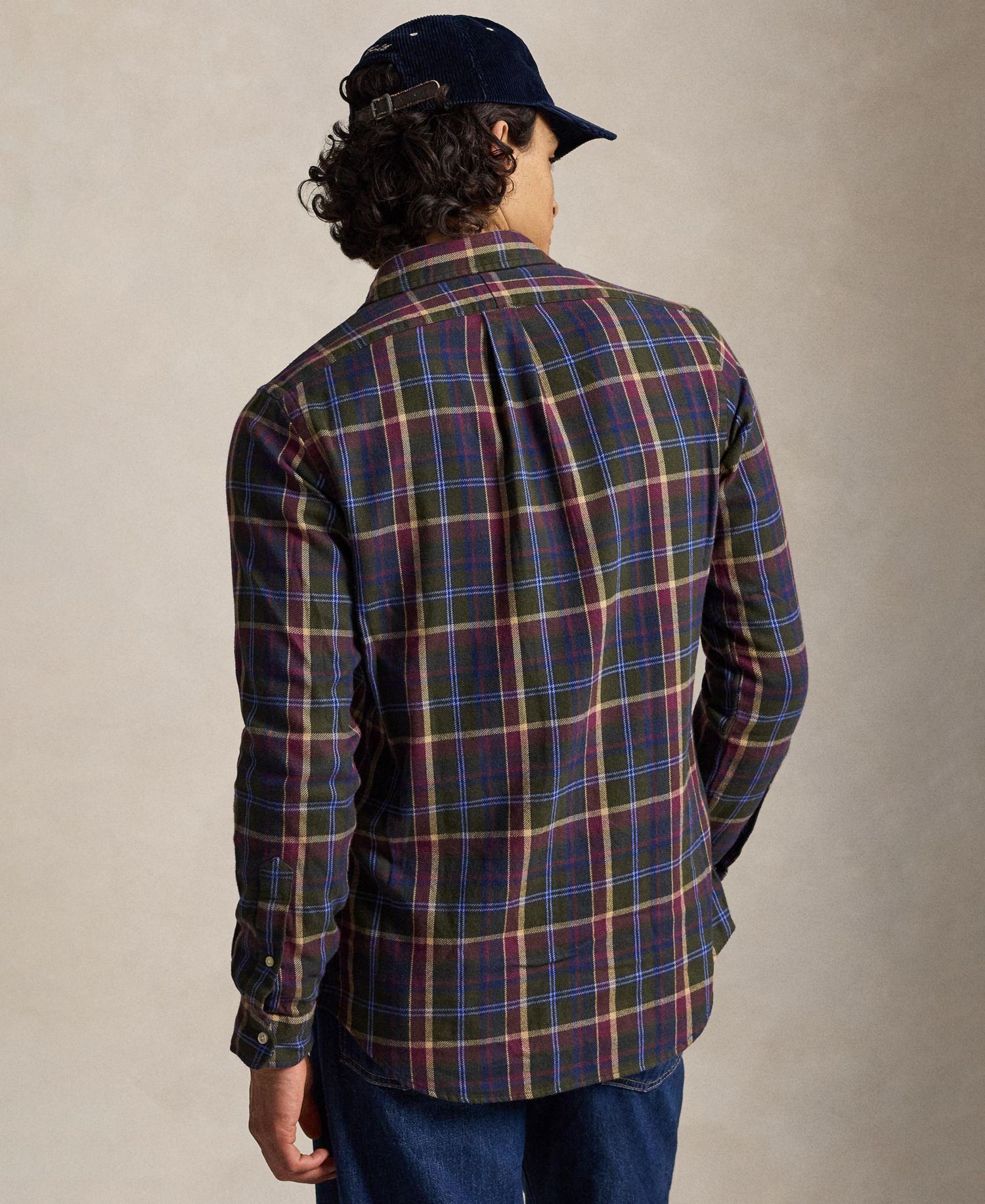 Men's Long-Sleeve Plaid Brushed Flannel Shirt