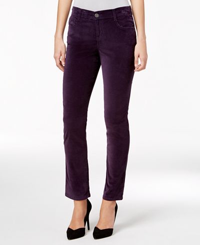 Style & Co Petite Velvet Slim-Leg Jeans, Only at Macy&#39;s - Jeans - Women - Macy&#39;s
