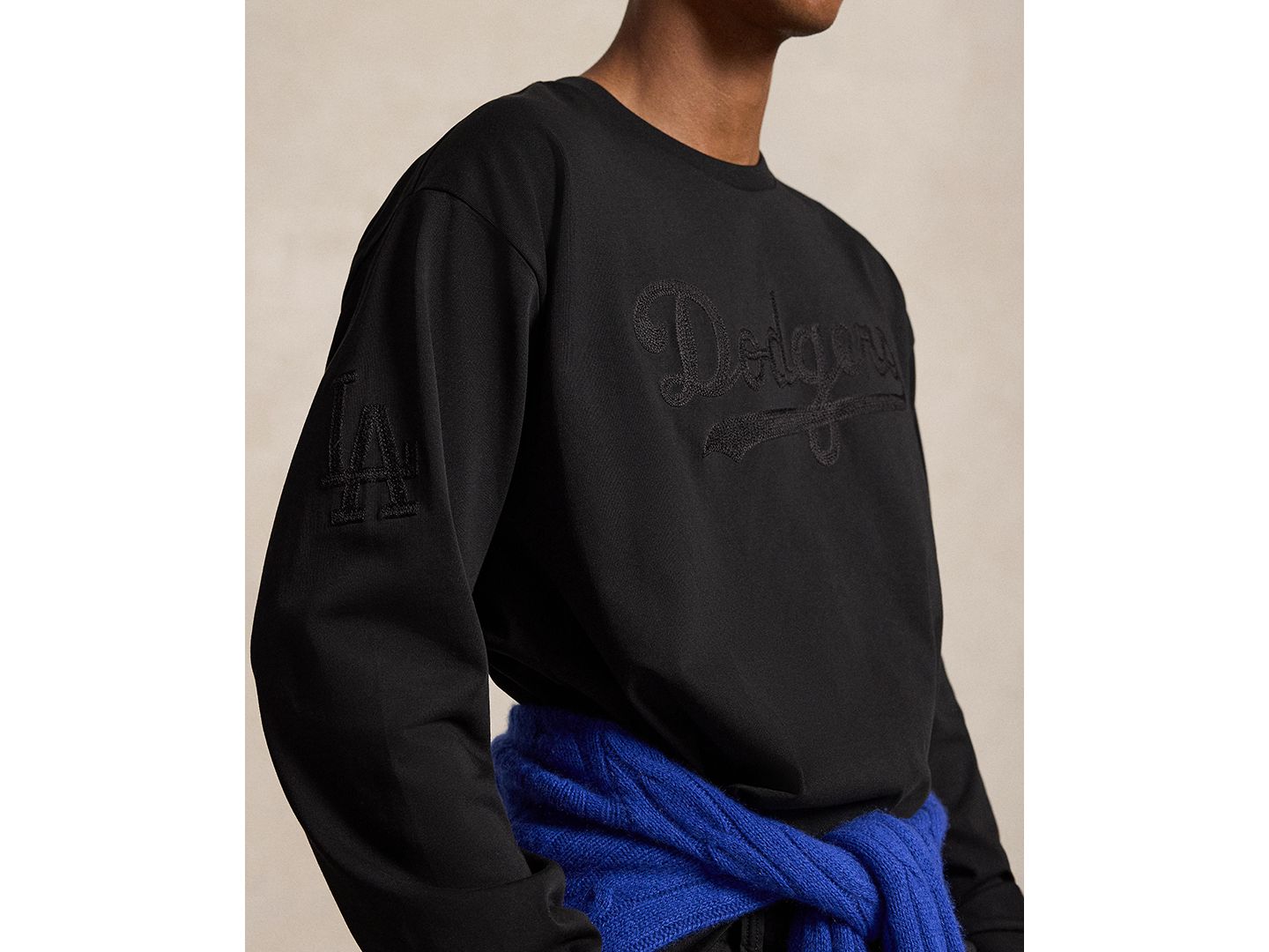 Мужская футболка Polo Ralph Lauren Los Angeles Dodgers™ Long-Sleeve, цвет: Чёрный — фото 3