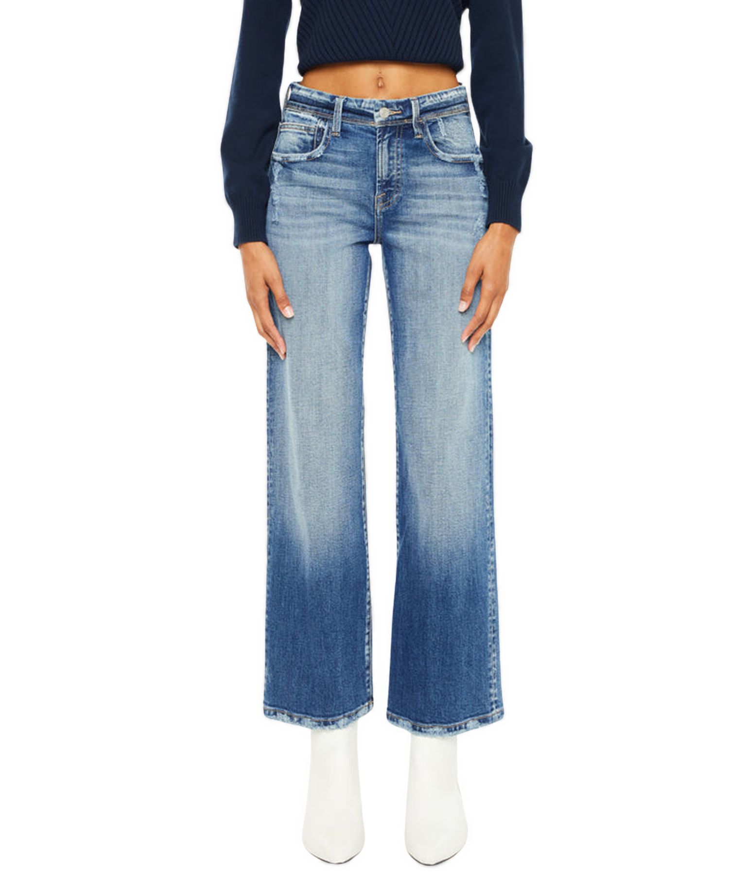 Women's Angela High-Rise Slim Wide-Leg Jeans