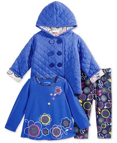 First Impressions Hooded Jacket, T-Shirt & Leggings, Baby Girls (0-24 months), Only at Macy's