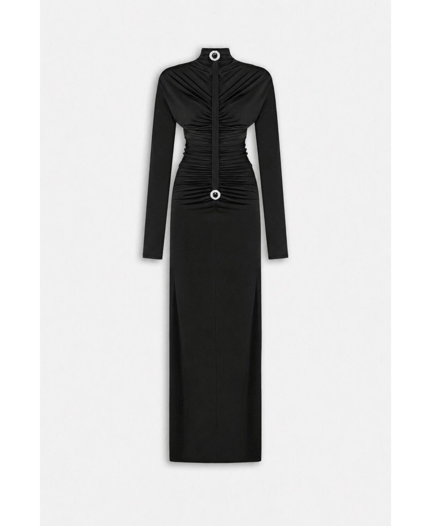 Women's Stone Drape Detailed Wedding Guest Open-Back Maxi Dress