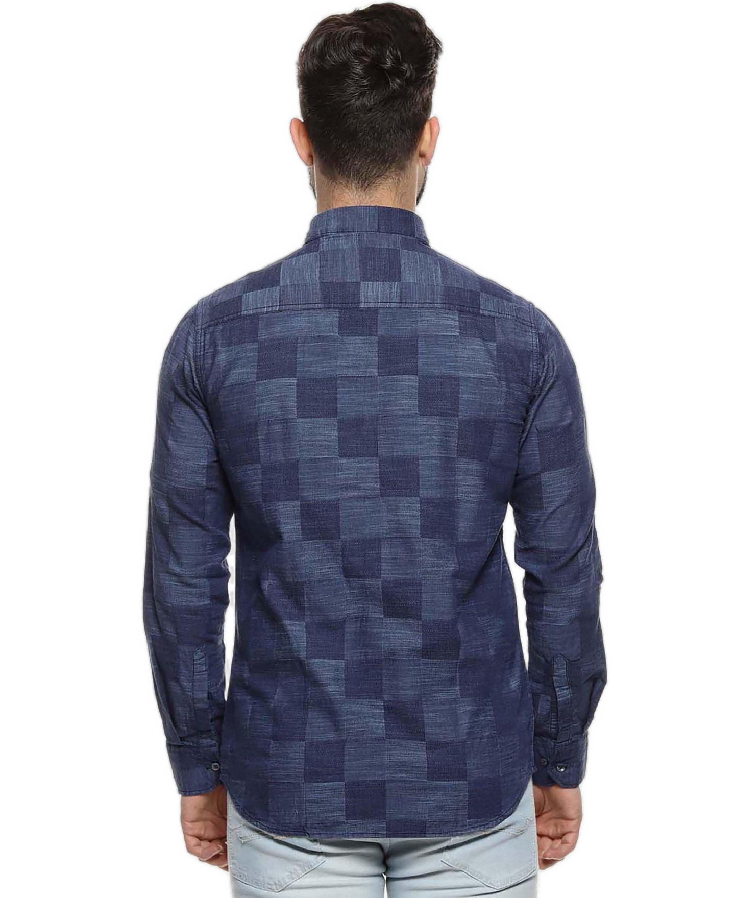 Мужские рубашки Cahoot Campus Sutra Checkered Stylish Casual, цвет: Синий — фото 3