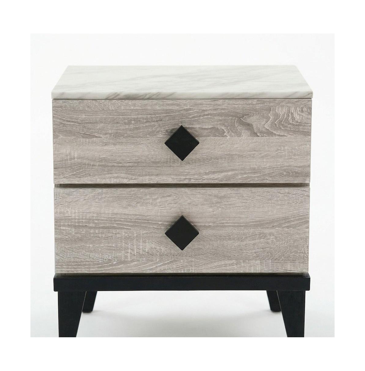 Starlight Canyon Home 2-Drawer Nightstand with Square-Top Veneer Surface, Bedside Table