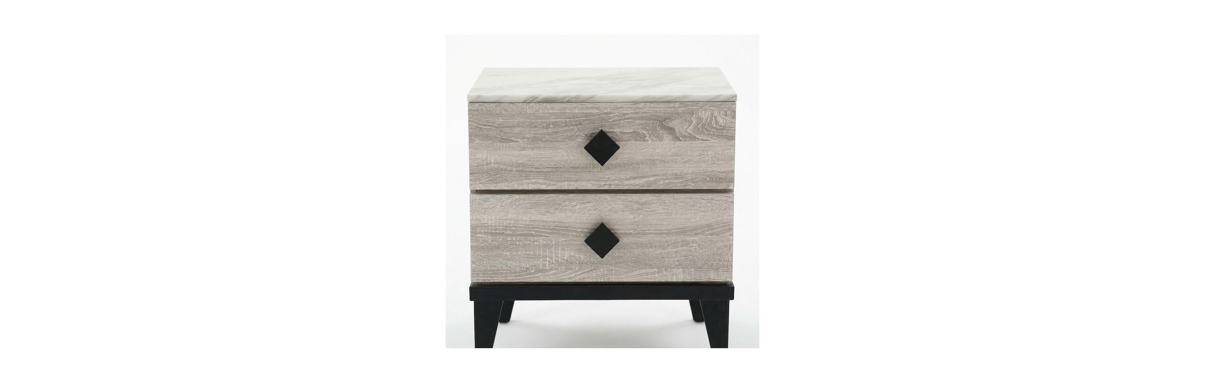 Starlight Canyon Home 2-Drawer Nightstand with Square-Top Veneer Surface, Bedside Table