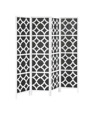4-Panel Room Divider, Decorative Folding Freestanding Privacy Screen