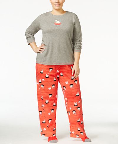 Hue Plus Size Knit Pajama Set with Socks