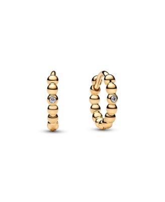 Signature Cubic Zirconia Beaded Huggie Earrings