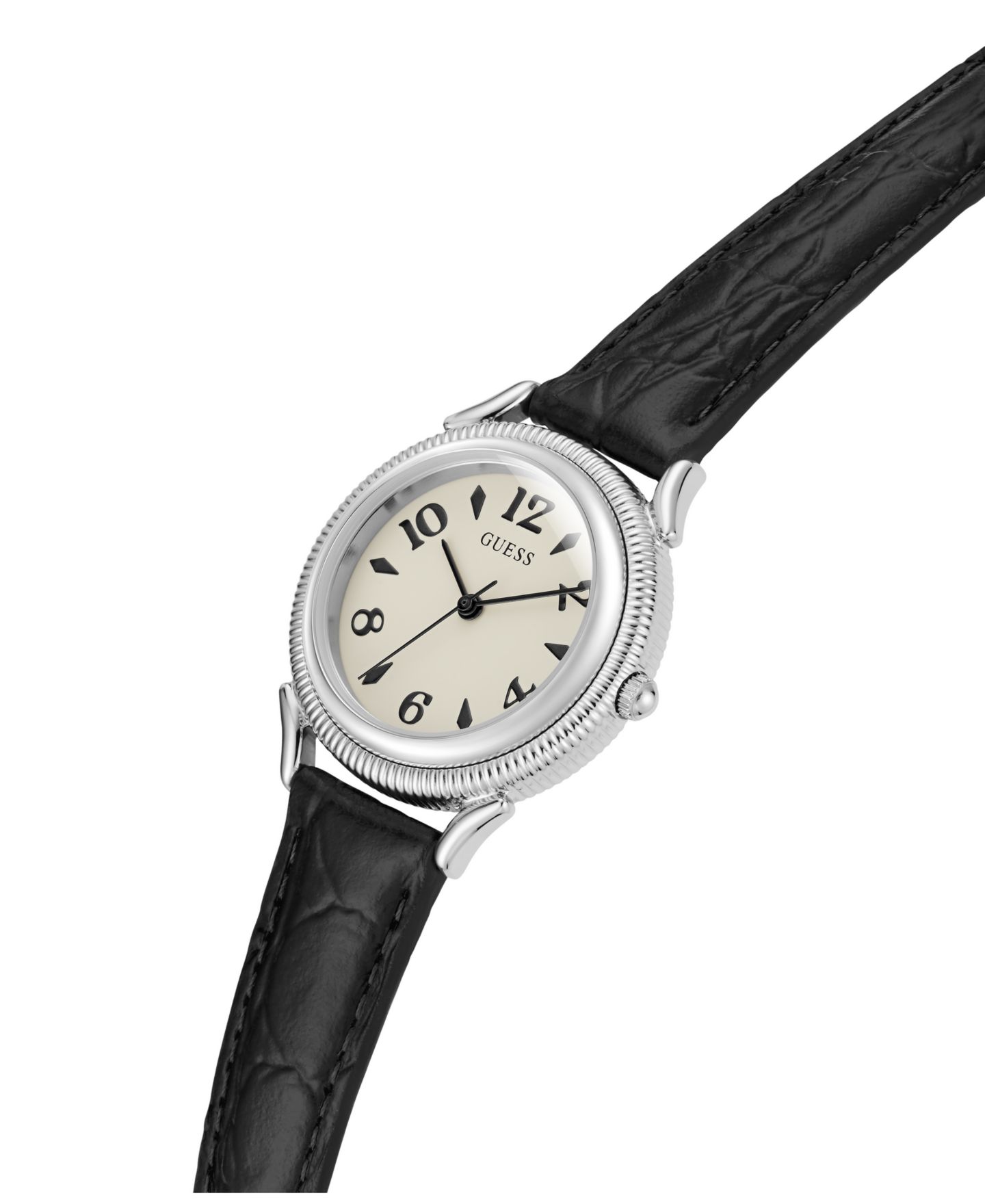 Часы GUESS Unisex Quartz Analog Black Leather 31mm — фото 4