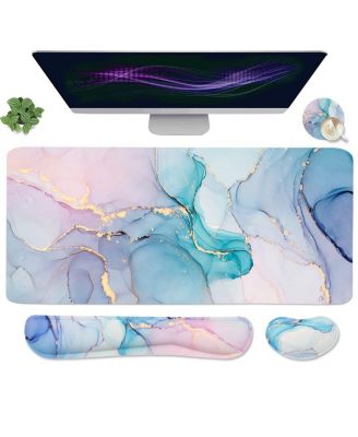 4 in 1 Gaming Mouse Pad Wrist Rest Set Large Non Slip Desk Mat For Home Office Study