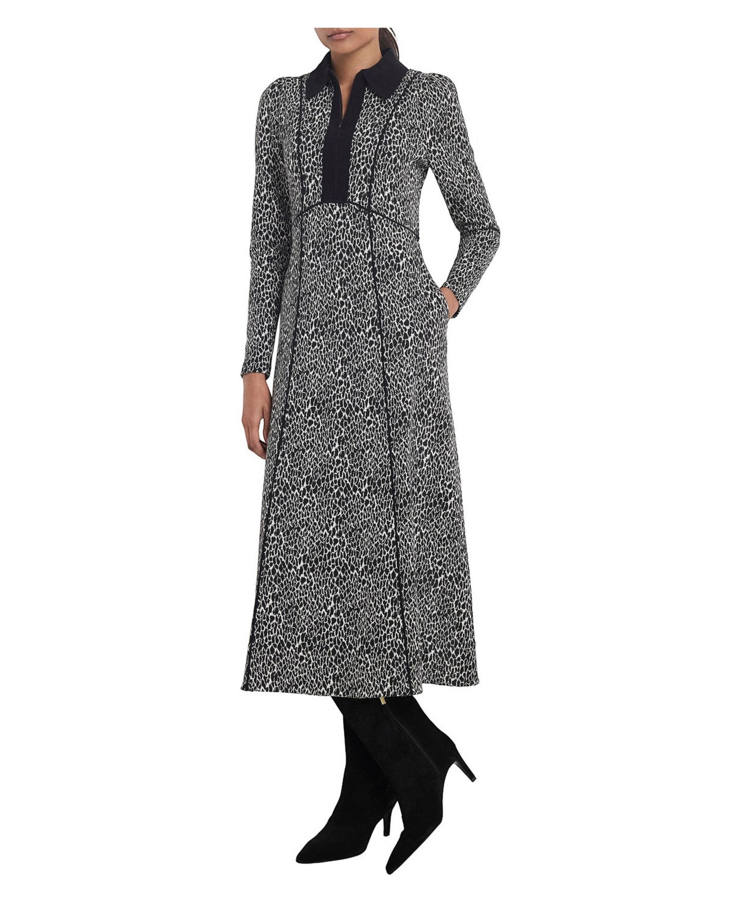 Women's Animal Print Jacquard Midi Dress