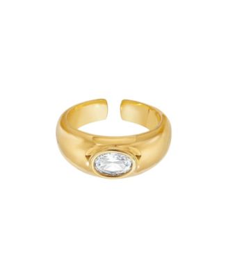 Millie Crystal Adjustable Ring 14k Gold Plated Statement Piece