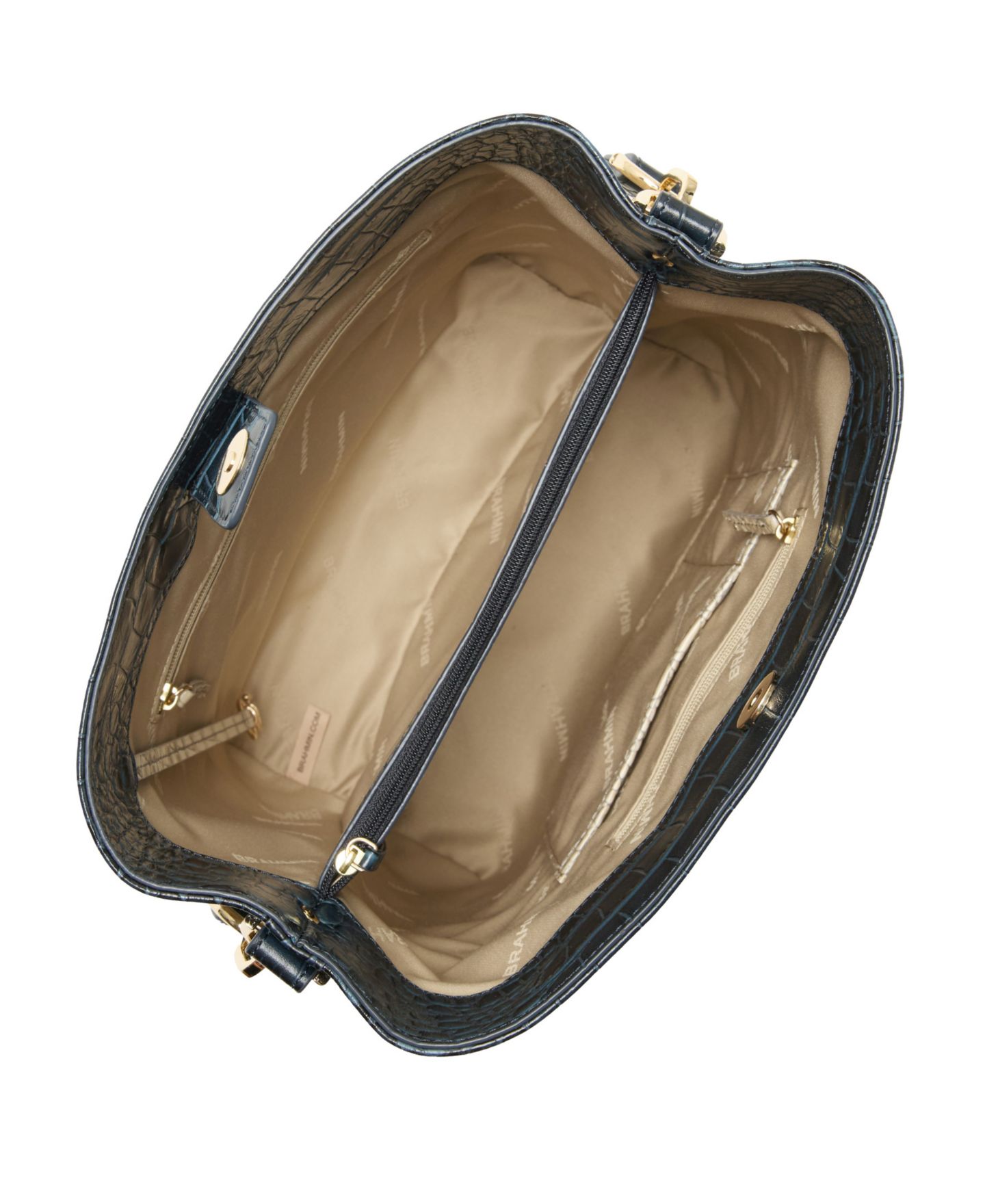Женская сумка Brahmin Celina Leather Adjustable Medium Bucket, цвет: Чёрный / Слоновая кость разноцветный — фото 4