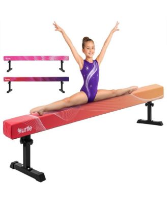 8 FT Adjustable Balance Beam for Kids, Non-Slip Gymnastics Training Beam, Foldable, 220 lb Capacity, Ages 6+