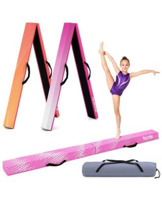 Foldable Balance Beam for Kids and Toddlers, Non-Slip Bottom, Portable Home Gymnastics Equipment with Carry Bag