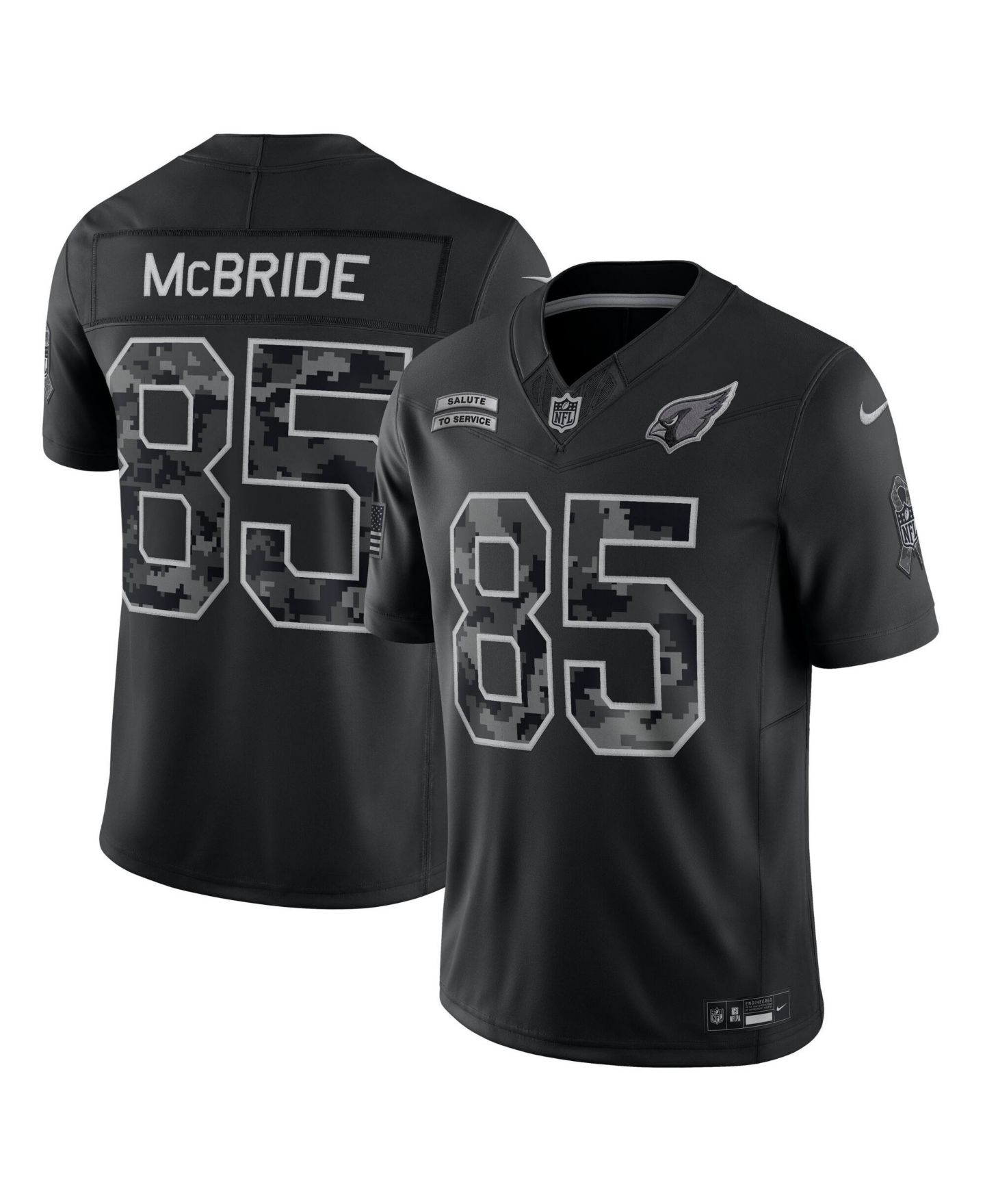Мужской топ Nike Trey McBride Black Arizona Cardinals 2026 Salute to Service Limited Jersey — фото 1