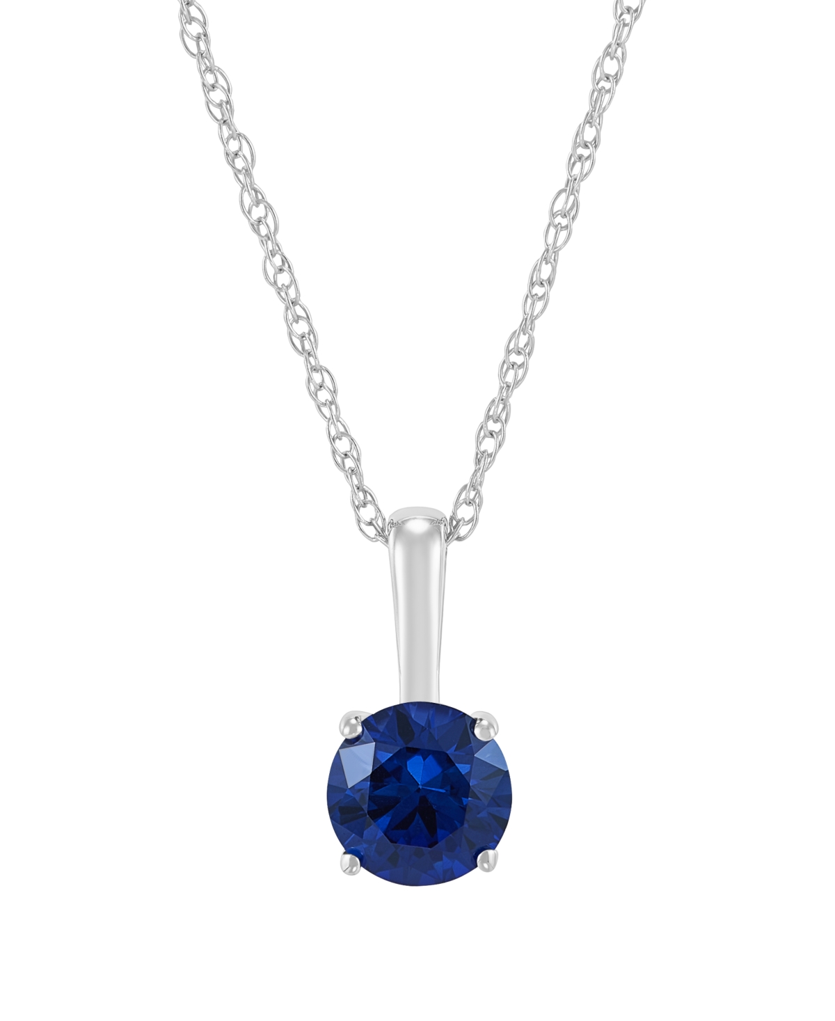 Macy's Cultured Freshwater Pearl and Lab-Grown White Sapphire (1/5 ct. t.w.) Pendant 18" Necklace in 10k Yellow Gold - Lab-Grown Sapphire / 10k White