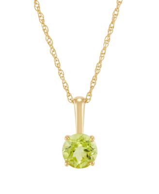 Birthstone Pendant 18" Necklace in 10k Yellow or White Gold (Available in Cultured Freshwater Pearl, Peridot, Amethyst, Garnet, Citrine, Aquamarine, Blue Topaz, and Lab-Grown Opal, White Sapphire, Sapphire, Ruby, Emerald)