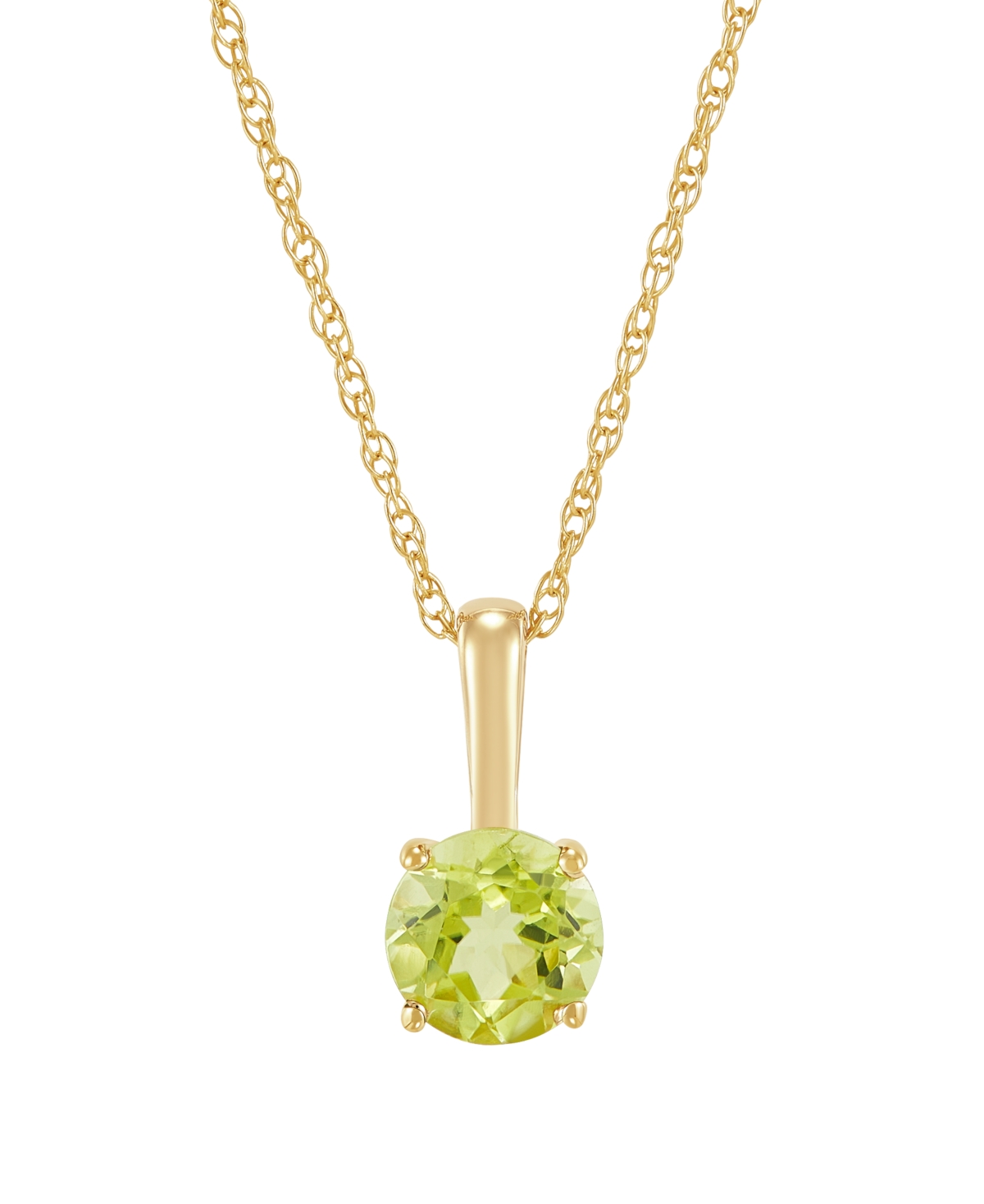 Macy's Cultured Freshwater Pearl and Lab-Grown White Sapphire (1/5 ct. t.w.) Pendant 18" Necklace in 10k Yellow Gold - Peridot / 10k Yellow Gold