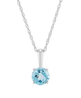 Birthstone Pendant 18" Necklace in 10k Yellow or White Gold (Available in Cultured Freshwater Pearl, Peridot, Amethyst, Garnet, Citrine, Aquamarine, Blue Topaz, and Lab-Grown Opal, White Sapphire, Sapphire, Ruby, Emerald)