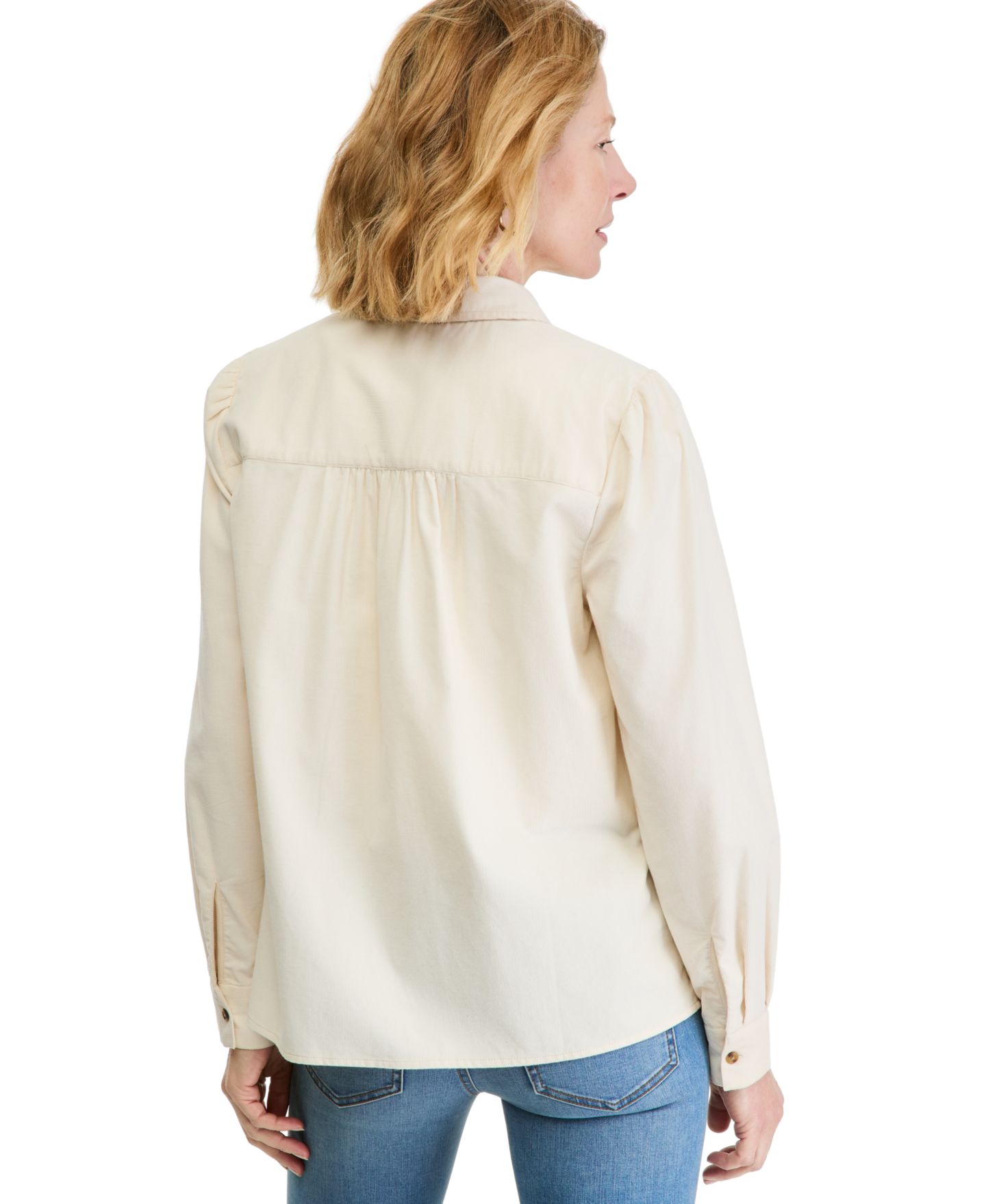 Женская блузка Style & Co Long-Sleeve Button-Down Corduroy, цвет: Palomino — фото 4