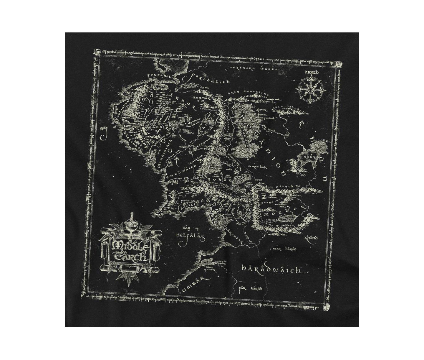Мужская футболка Lord Of The Rings Map Of Me, цвет: Чёрный — фото 2