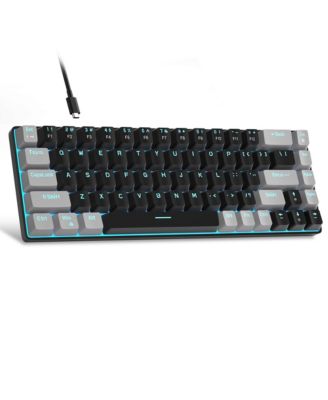  Compact Mechanical Gaming Keyboard 68 Keys Mini Wired LED Backlit for Office PC
