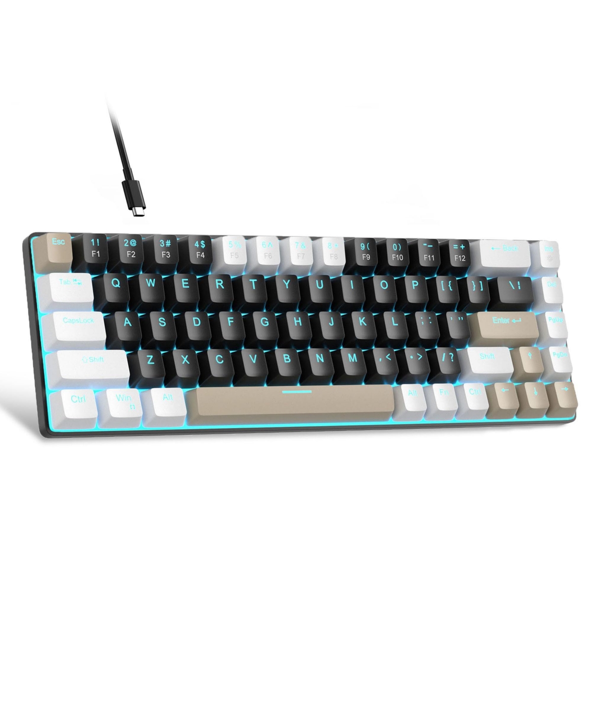 Lofree Compact Mechanical Gaming Keyboard 68 Keys Mini Wired Led Backlit for Office Pc - Multi color