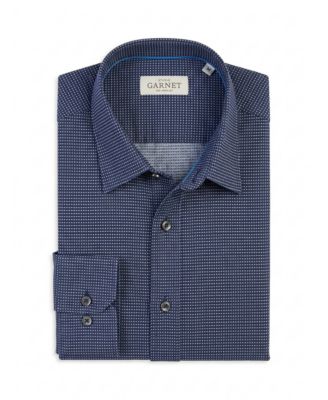 Men's Slim-Fit Cotton Print Dress Shirt