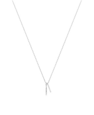 Skylar Mini Double Textured Bar Necklace 14k Gold Plated Daily Style
