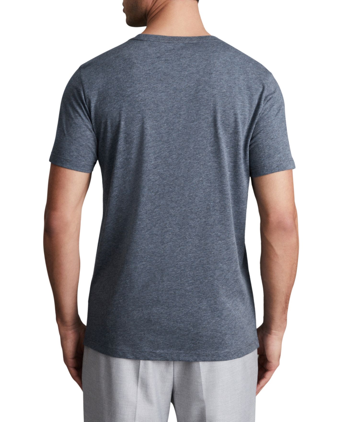 Мужская футболка REISS Bless Regular-Fit Crew Neck, цвет: Синий меланжевый — фото 2
