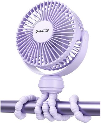 Mini Baby Stroller Fan, 3-Speed Rechargeable Fan with 360-Degree Rotation and Safety Gaps for Car Seats, Cribs and Travel